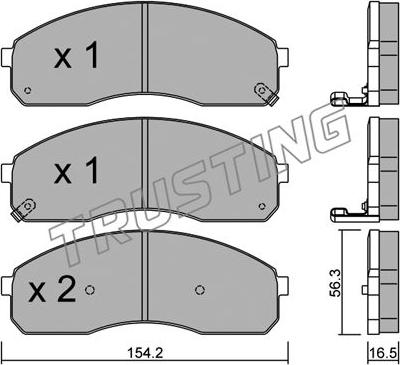 Trusting 383.0 - Kit pastiglie freno, Freno a disco autozon.pro