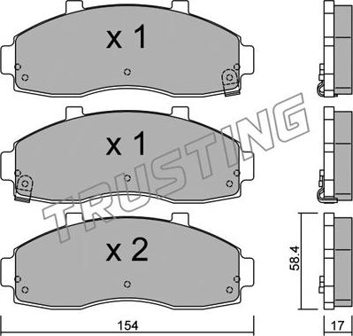 Trusting 382.0 - Kit pastiglie freno, Freno a disco autozon.pro