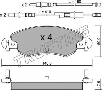 Trusting 339.0 - Kit pastiglie freno, Freno a disco autozon.pro