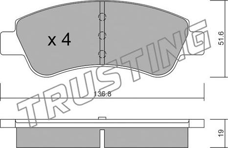 Trusting 336.0 - Kit pastiglie freno, Freno a disco autozon.pro