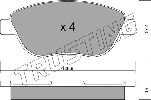 Trusting 331.1 - Kit pastiglie freno, Freno a disco autozon.pro