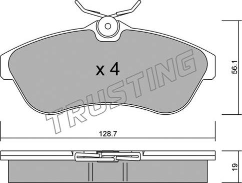 Trusting 338.0 - Kit pastiglie freno, Freno a disco autozon.pro