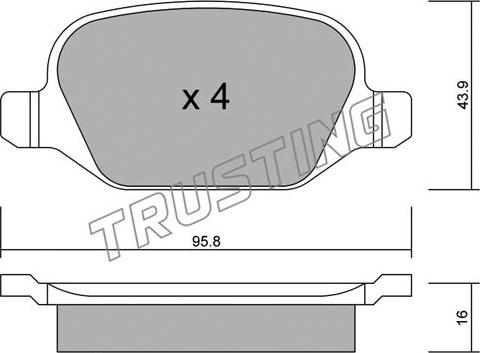 Trusting 333.1 - Kit pastiglie freno, Freno a disco autozon.pro