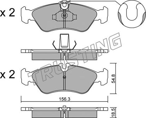 Trusting 320.0 - Kit pastiglie freno, Freno a disco autozon.pro