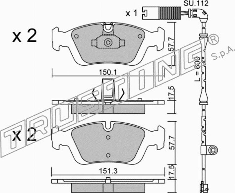 Trusting 321.0W - Kit pastiglie freno, Freno a disco autozon.pro