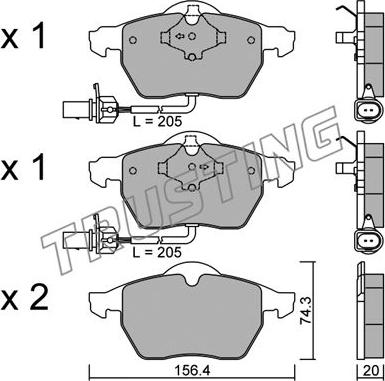 Trusting 323.0 - Kit pastiglie freno, Freno a disco autozon.pro