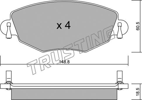 Trusting 327.0 - Kit pastiglie freno, Freno a disco autozon.pro