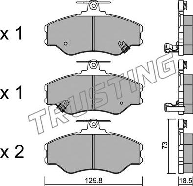 Trusting 375.0 - Kit pastiglie freno, Freno a disco autozon.pro