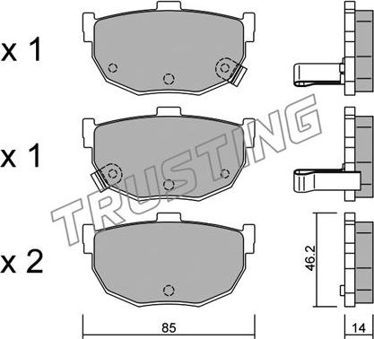 Trusting 371.0 - Kit pastiglie freno, Freno a disco autozon.pro