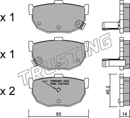 Trusting 371.1 - Kit pastiglie freno, Freno a disco autozon.pro