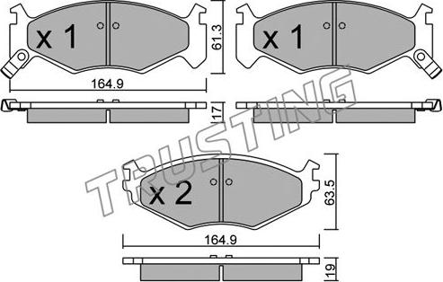 Trusting 298.0 - Kit pastiglie freno, Freno a disco autozon.pro