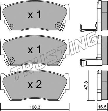 Trusting 255.1 - Kit pastiglie freno, Freno a disco autozon.pro