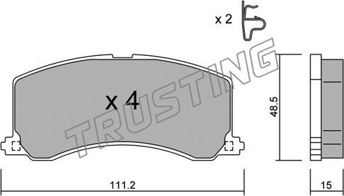 Trusting 257.0 - Kit pastiglie freno, Freno a disco autozon.pro