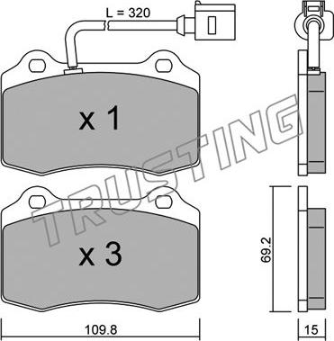 Trusting 260.4 - Kit pastiglie freno, Freno a disco autozon.pro