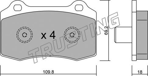 Trusting 260.5 - Kit pastiglie freno, Freno a disco autozon.pro