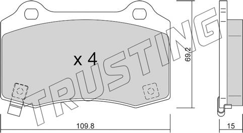 Trusting 260.6 - Kit pastiglie freno, Freno a disco autozon.pro