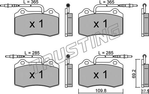 Trusting 260.1 - Kit pastiglie freno, Freno a disco autozon.pro