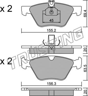 Trusting 261.0 - Kit pastiglie freno, Freno a disco autozon.pro