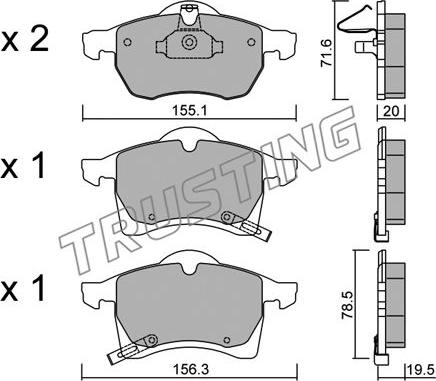 Trusting 267.0 - Kit pastiglie freno, Freno a disco autozon.pro