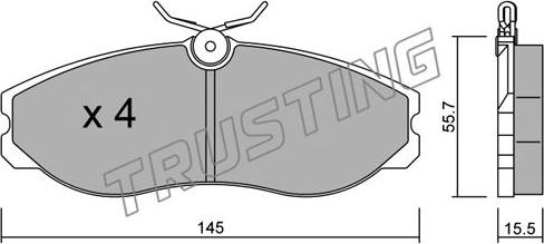 Trusting 206.0 - Kit pastiglie freno, Freno a disco autozon.pro