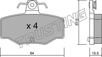 Trusting 207.0 - Kit pastiglie freno, Freno a disco autozon.pro