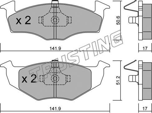 Trusting 215.0 - Kit pastiglie freno, Freno a disco autozon.pro