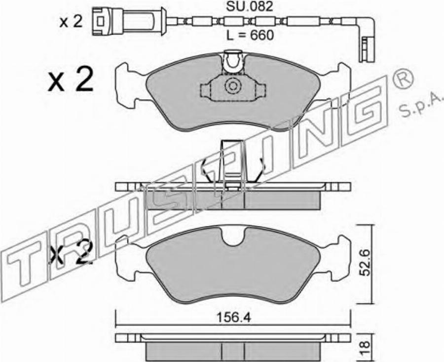 Trusting 217.1W - Kit pastiglie freno, Freno a disco autozon.pro