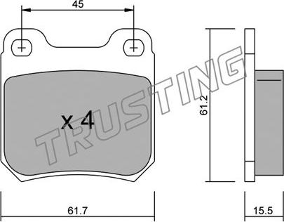 Trusting 284.0 - Kit pastiglie freno, Freno a disco autozon.pro