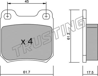 Trusting 284.1 - Kit pastiglie freno, Freno a disco autozon.pro