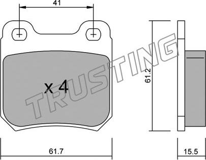 Trusting 285.0 - Kit pastiglie freno, Freno a disco autozon.pro