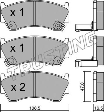 Trusting 286.0 - Kit pastiglie freno, Freno a disco autozon.pro