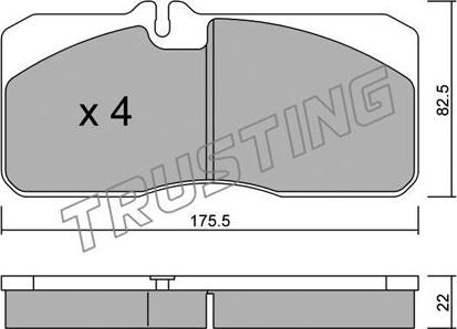 Trusting 280.0 - Kit pastiglie freno, Freno a disco autozon.pro