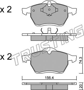 Trusting 288.0 - Kit pastiglie freno, Freno a disco autozon.pro