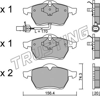 Trusting 288.1 - Kit pastiglie freno, Freno a disco autozon.pro