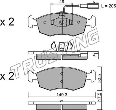 Trusting 283.4 - Kit pastiglie freno, Freno a disco autozon.pro