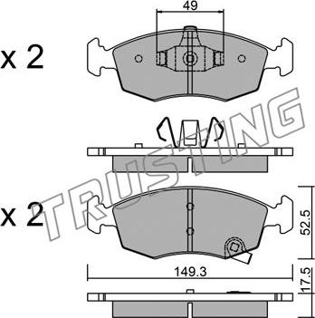 Trusting 283.5 - Kit pastiglie freno, Freno a disco autozon.pro