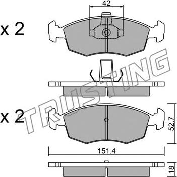 Trusting 283.3 - Kit pastiglie freno, Freno a disco autozon.pro