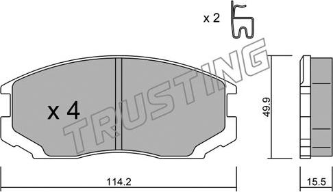 Trusting 230.1 - Kit pastiglie freno, Freno a disco autozon.pro