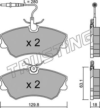 Trusting 231.0 - Kit pastiglie freno, Freno a disco autozon.pro