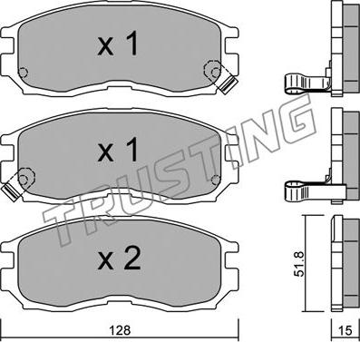 Trusting 233.0 - Kit pastiglie freno, Freno a disco autozon.pro