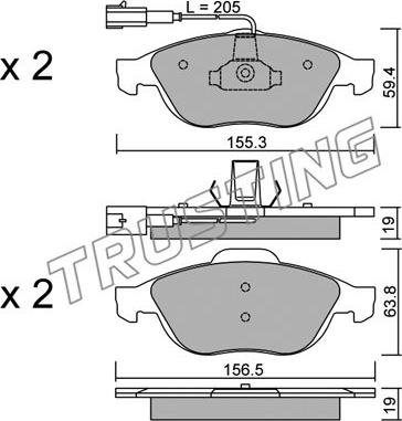 Trusting 229.0 - Kit pastiglie freno, Freno a disco autozon.pro