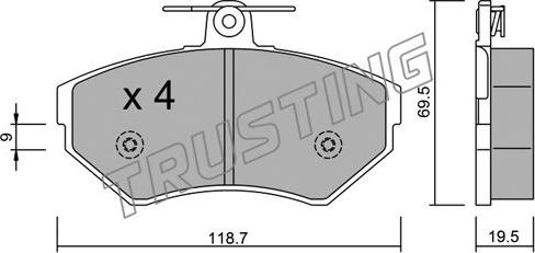 Trusting 224.0 - Kit pastiglie freno, Freno a disco autozon.pro