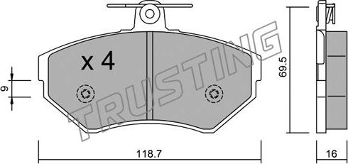 Trusting 224.1 - Kit pastiglie freno, Freno a disco autozon.pro