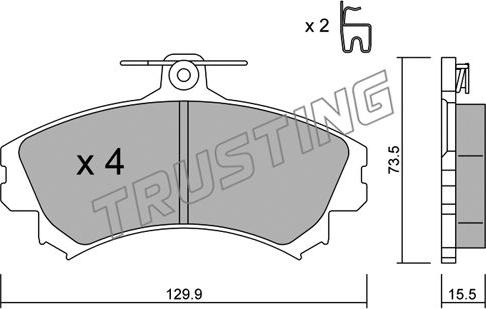 Trusting 225.0 - Kit pastiglie freno, Freno a disco autozon.pro