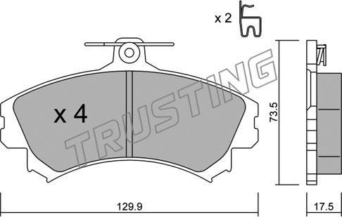 Trusting 225.1 - Kit pastiglie freno, Freno a disco autozon.pro