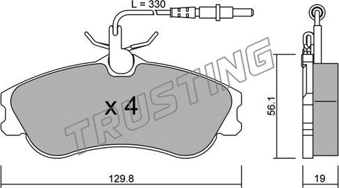 Trusting 226.0 - Kit pastiglie freno, Freno a disco autozon.pro