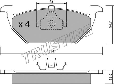 Trusting 220.0 - Kit pastiglie freno, Freno a disco autozon.pro