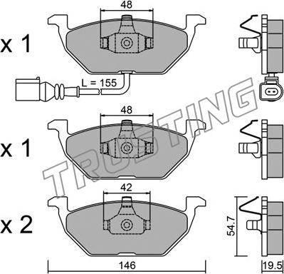 Trusting 220.2 - Kit pastiglie freno, Freno a disco autozon.pro