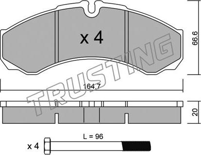 Trusting 221.0 - Kit pastiglie freno, Freno a disco autozon.pro