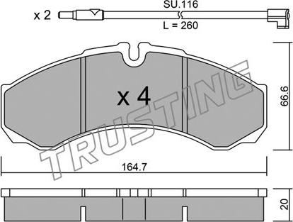 Trusting 221.7W - Kit pastiglie freno, Freno a disco autozon.pro